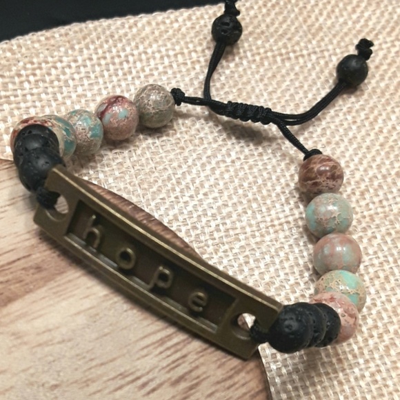 Jewelry - C5 NEW "HOPE" Aroma Lava Gemstone Bracelet